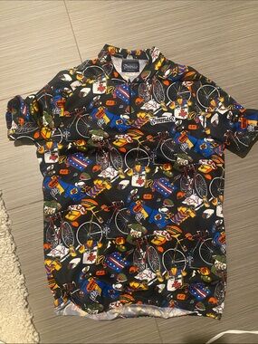Tommaso Men's Black Short-Sleeve Cycling Jersey with Multicolor Print